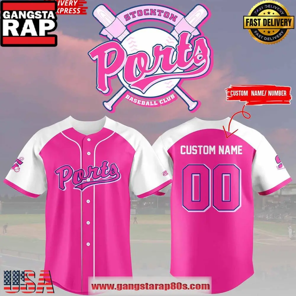Stockton Ports x Pink Night 2025 Baseball Jersey Shirt