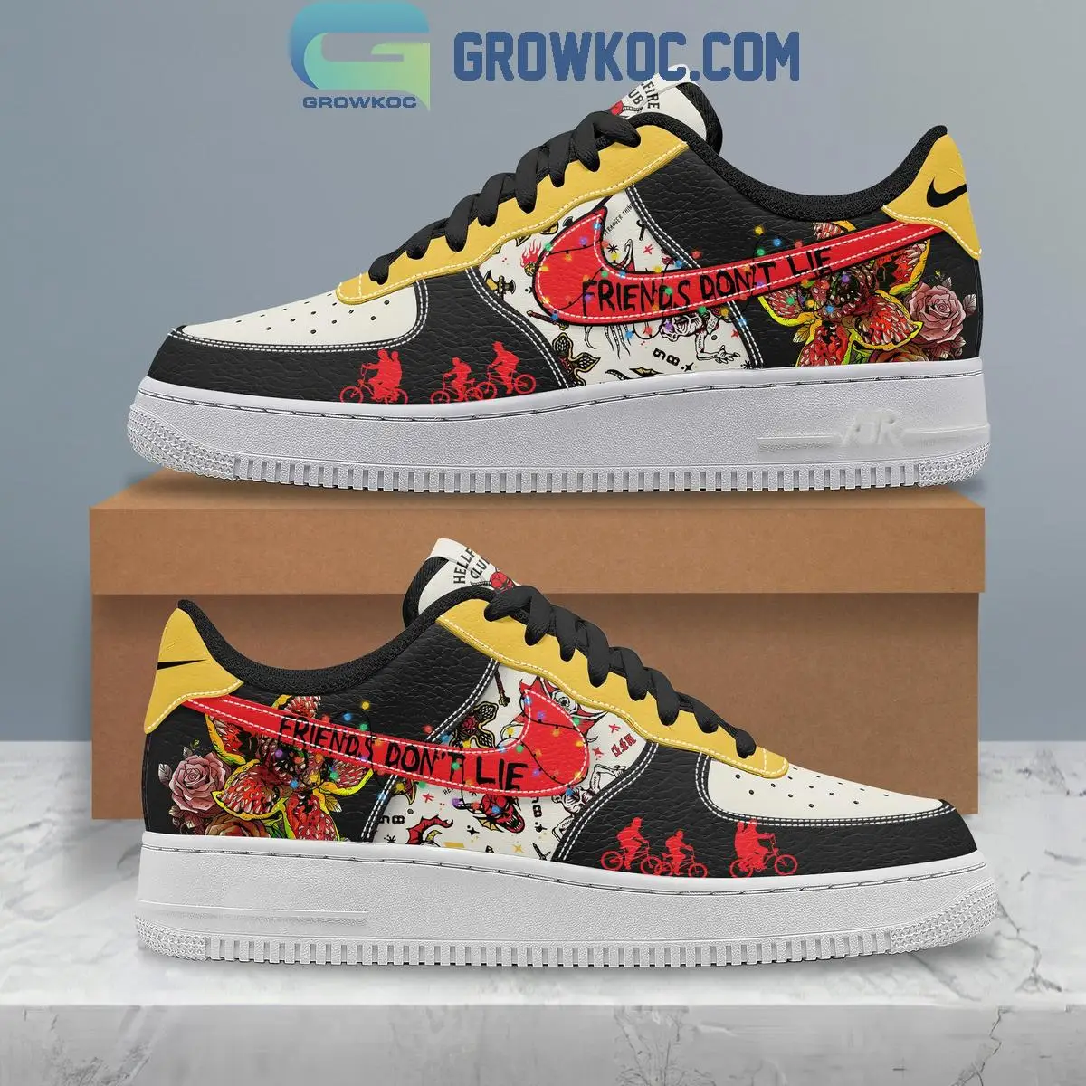 Stranger Things Friends Don't Lie With Fear Air Force 1 Shoes