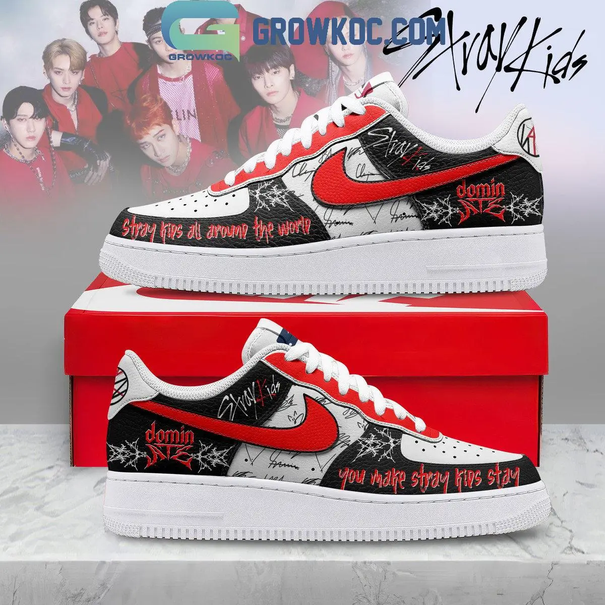 Stray Kids Dominate All Around The World Air Force 1 Shoes Stray Kids Dominate All Around The World Air Force 1 Shoes - Image 1