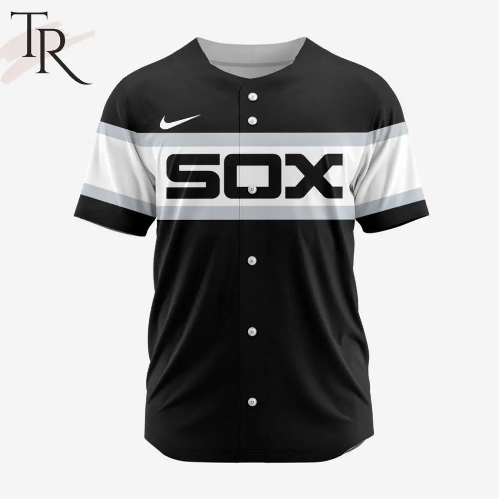 Stylish Black & White Sox Baseball Jersey - Premium Quality, Perfect Fit