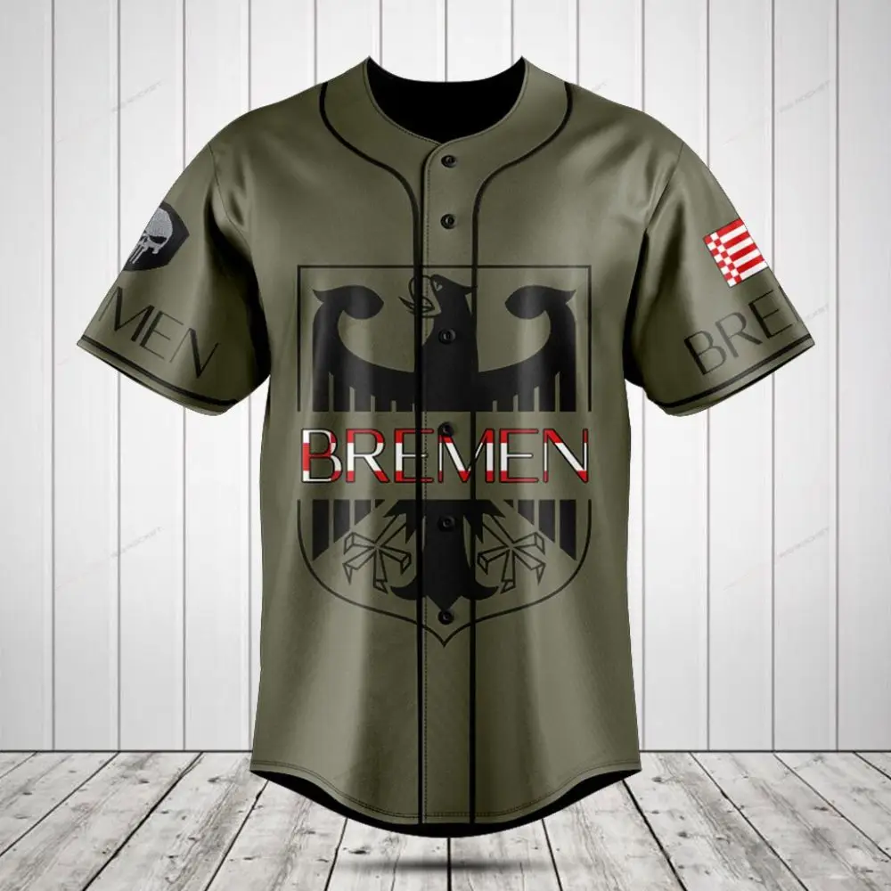Stylish Bremen Baseball Jersey - Eagle Crest Design, Perfect For Sports & Casual Wear
