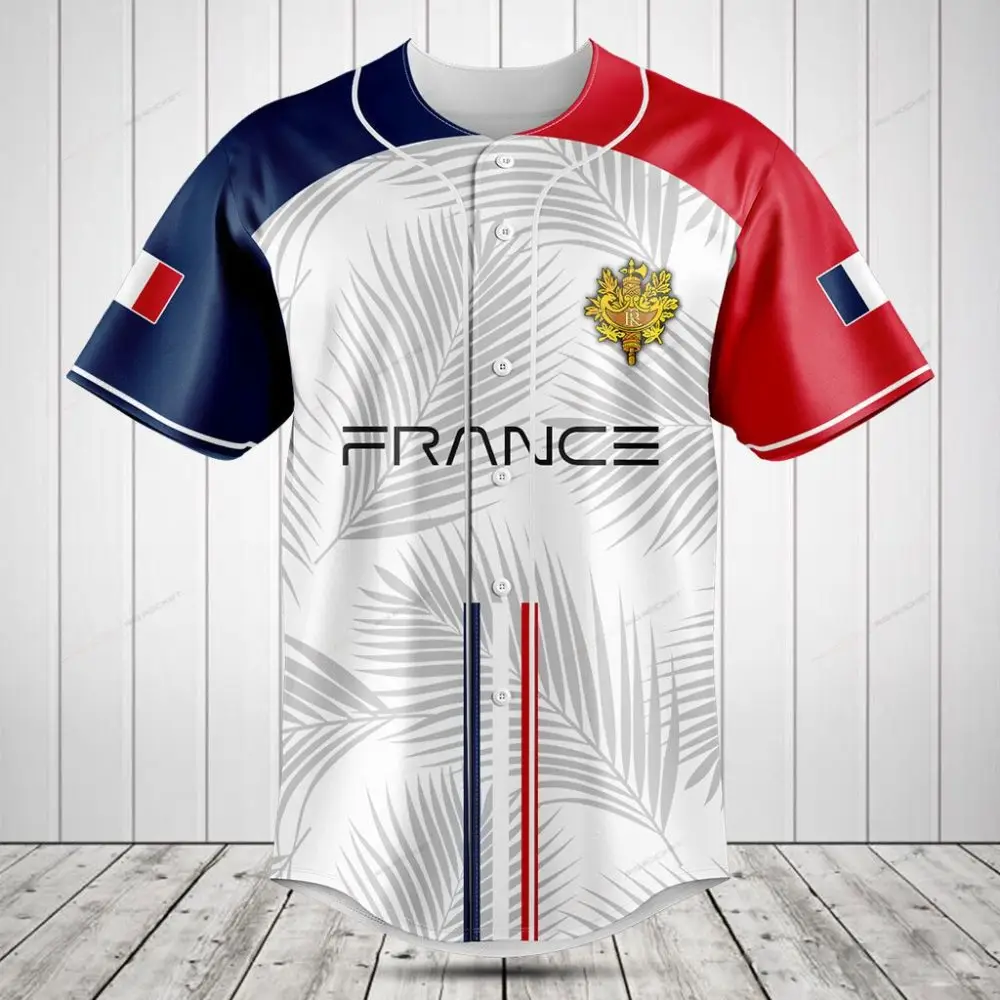 Stylish France Baseball Jersey - Patriotic Design, Perfect For Fans & Fashionistas!