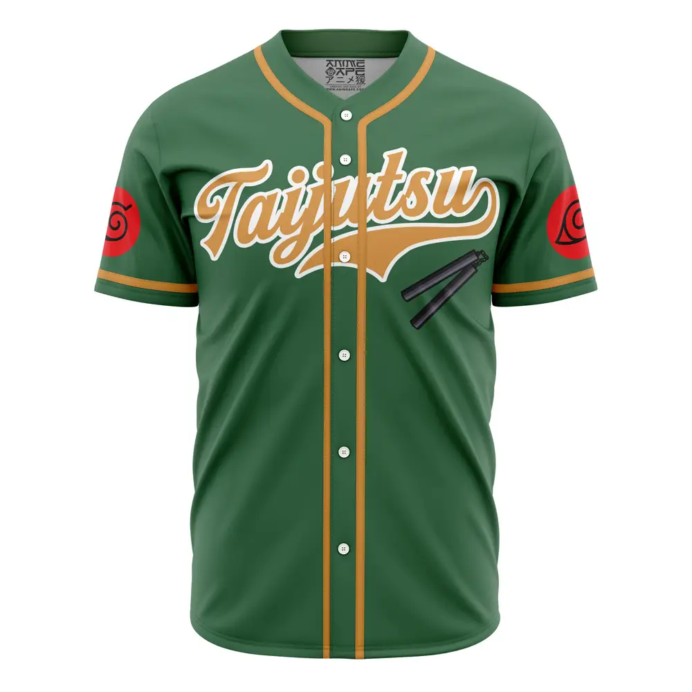 Stylish Green Taijutsu Baseball Jersey - Anime-Inspired Design For Fans Stylish Green Taijutsu Baseball Jersey - Anime-Inspired Design For Fans - Image 1