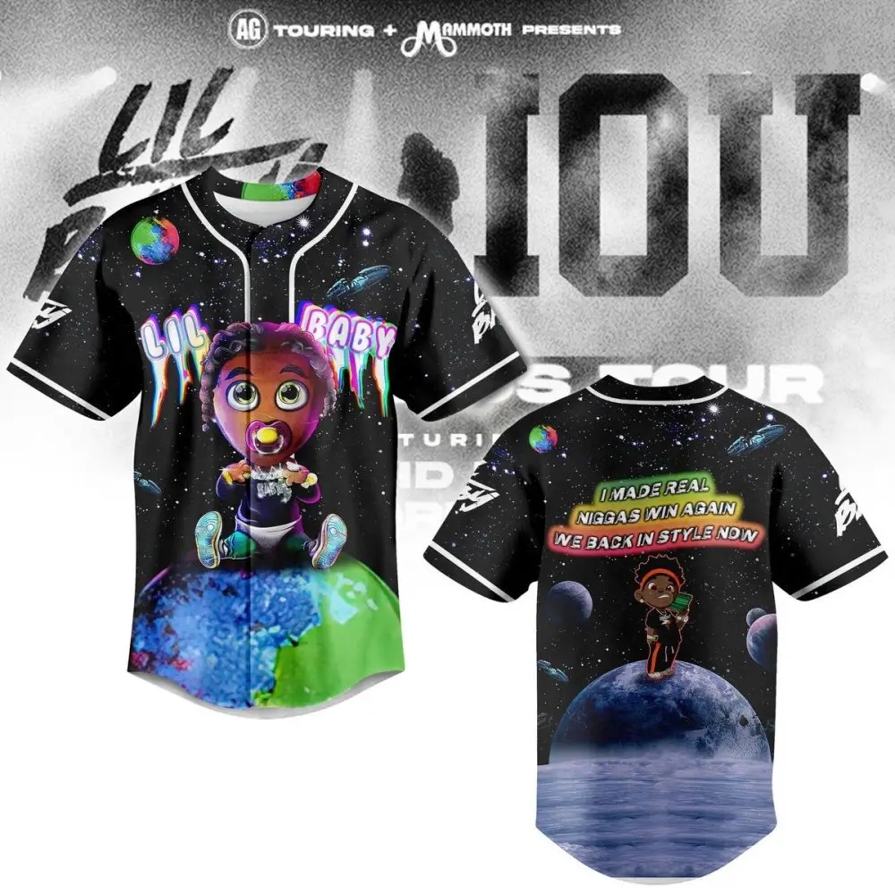 Stylish Lil Baby Space-Themed Jersey - Trendy Streetwear For Fans