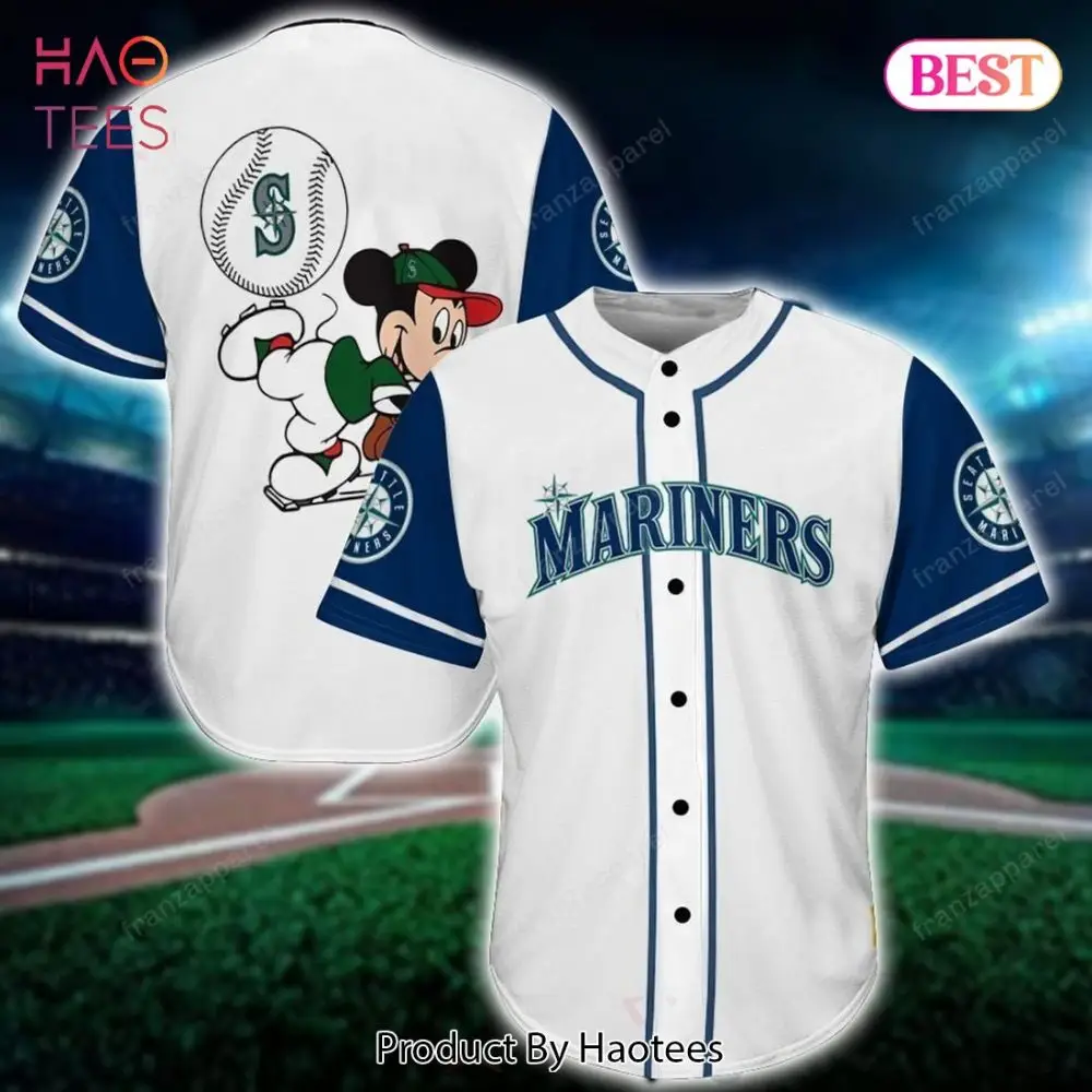Stylish Mariners Baseball Jersey With Cartoon Design - Perfect Gift For Fans!