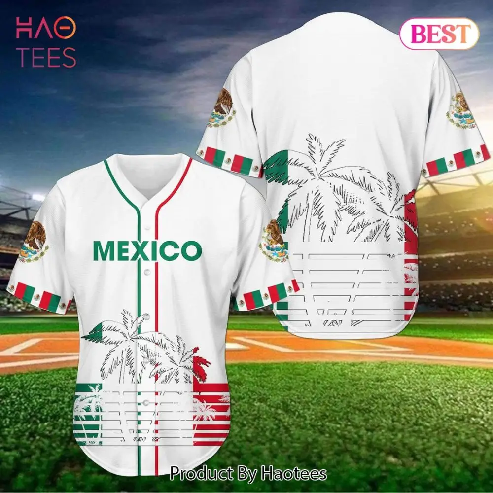 Stylish Mexico Baseball Jersey - Patriotic Design For Sports Fans & Fashion Lovers