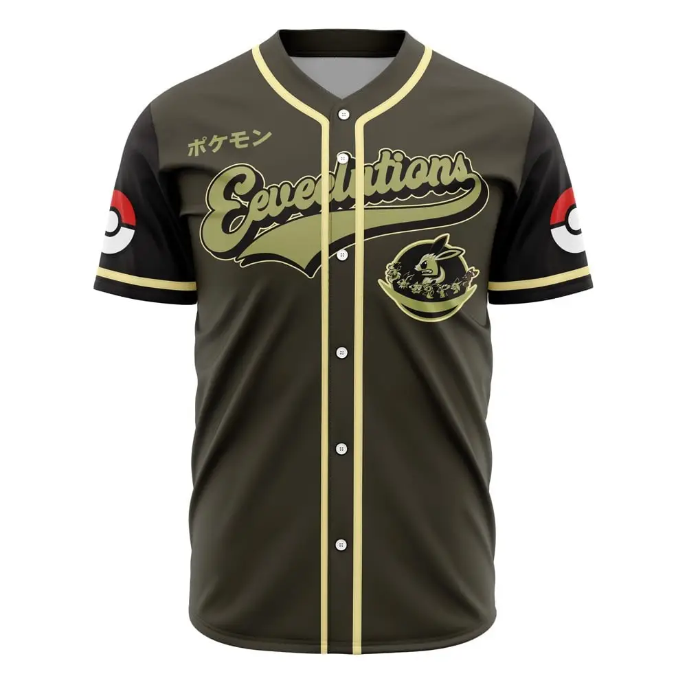 Stylish Pokémon Evolutions Baseball Jersey - Limited Edition Collectible Shirt