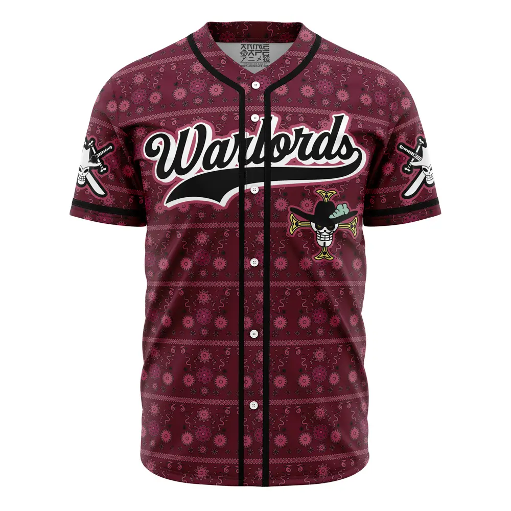 Stylish Warlords Baseball Jersey - Burgundy Pirate Design, Perfect Gift For Anime Fans