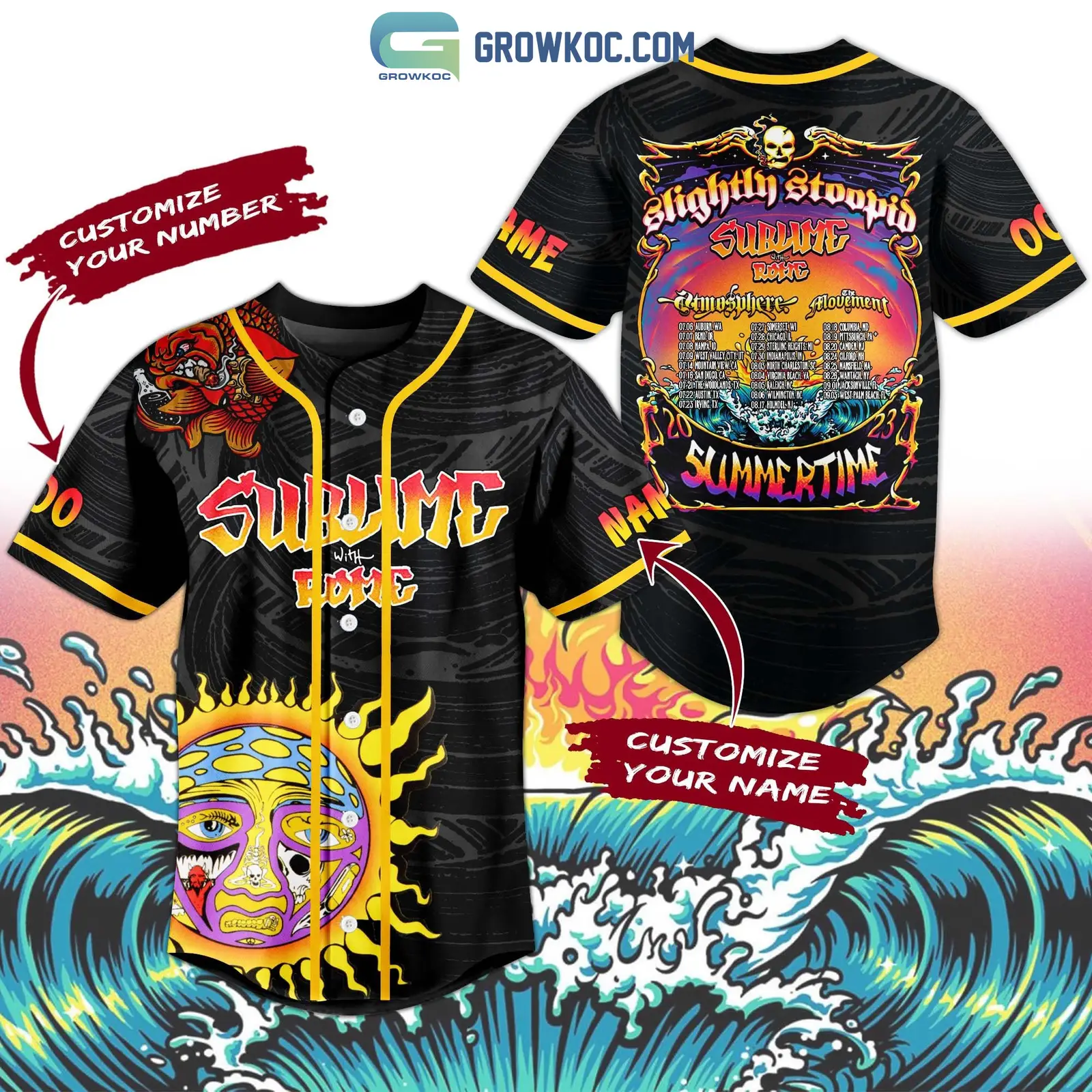 Sublime With Rome Slightly Stoopid Summer Time 2023 Pesonalized Baseball Jersey