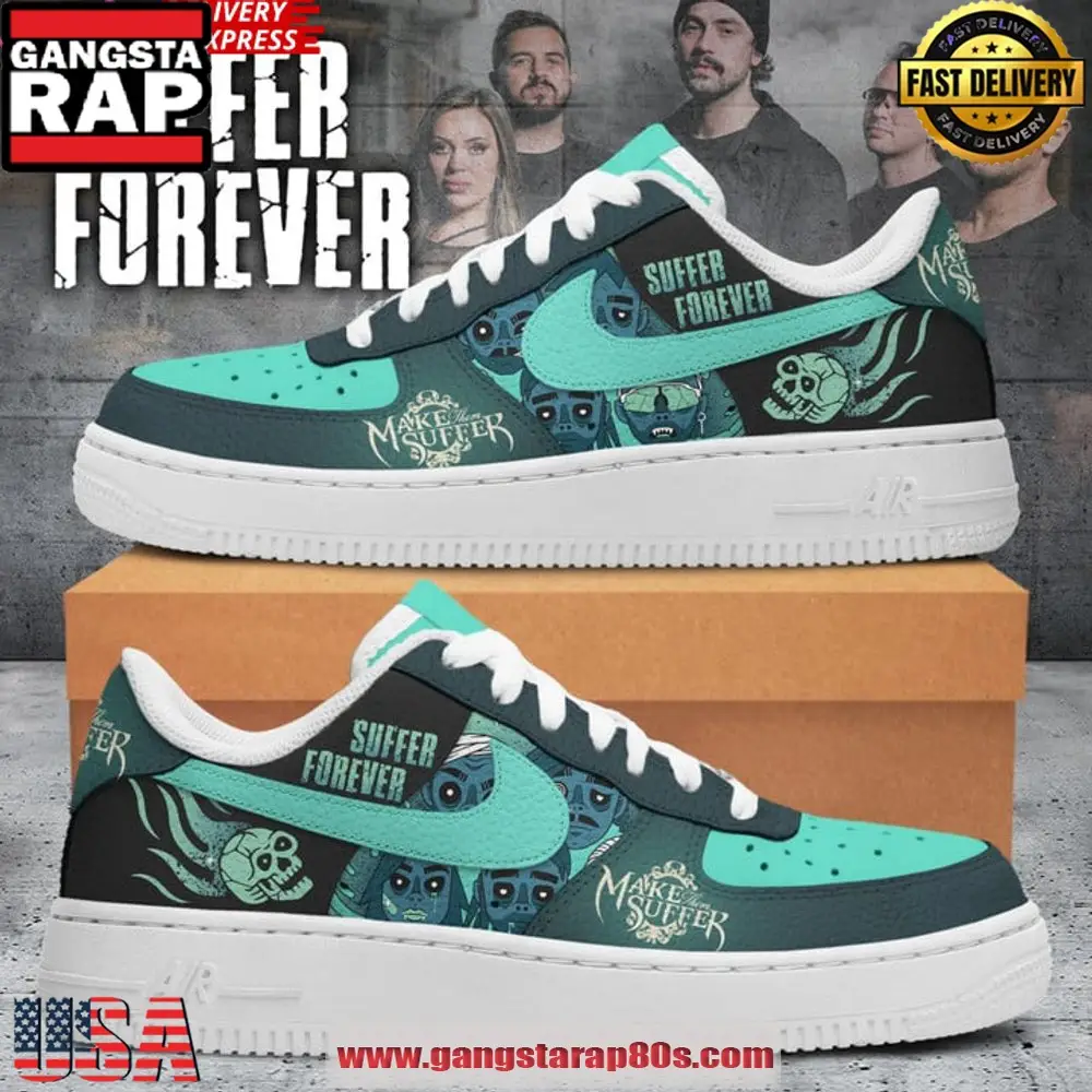 Suffer Forever Limited Edition Air Force 1 Running Sneakers Shoes Suffer Forever Limited Edition Air Force 1 Running Sneakers Shoes - Image 1