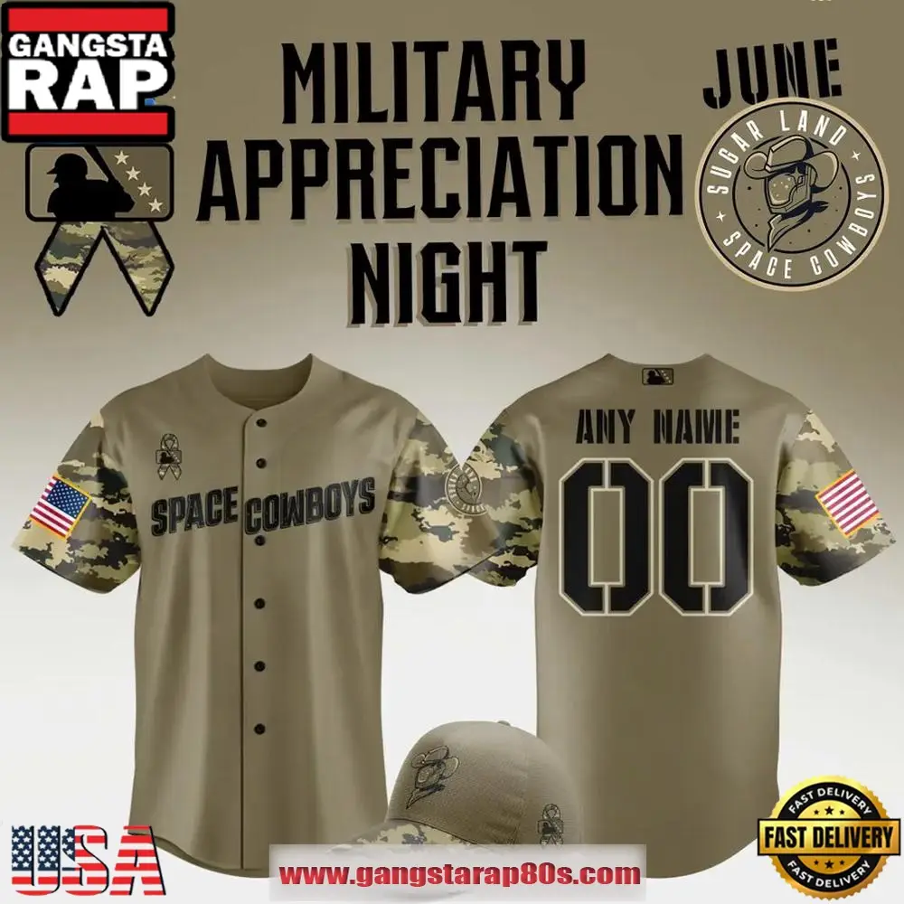 Sugar Land Space Cowboys Military Appreciation Night Limited Edition Custom Baseball Jersey Shirt