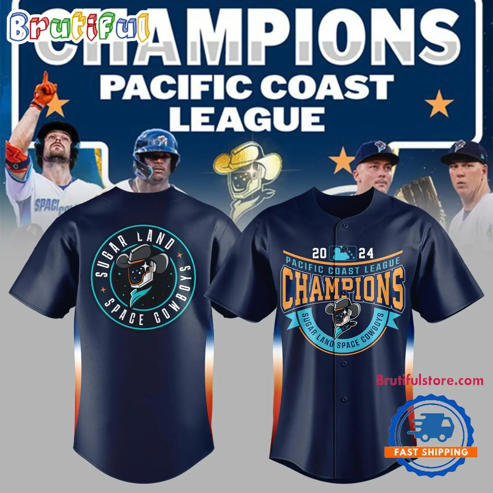 Sugar Land Space Cowboys Pacific Coast League 2024 Jersey Shirt