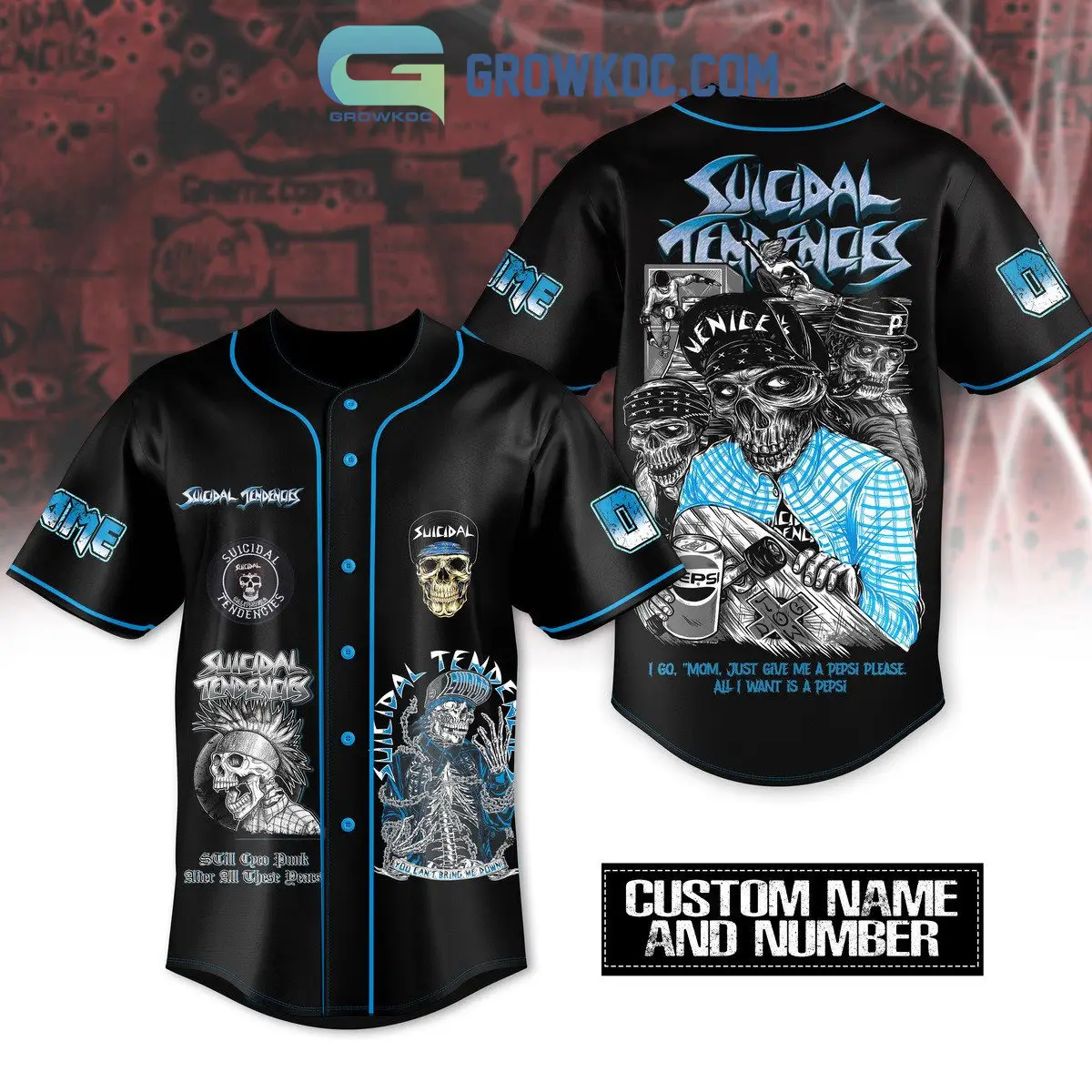 Suicidal Tendencies Just Give Me A Pepsi Please All I Want Is A Pepsi Personalized Baseball Jersey
