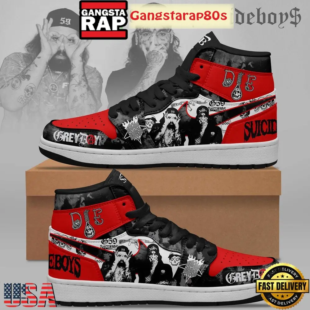 Suicideboys Grey Day Black Red 2025 Air Jordan 1 Shoes Running Sneakers