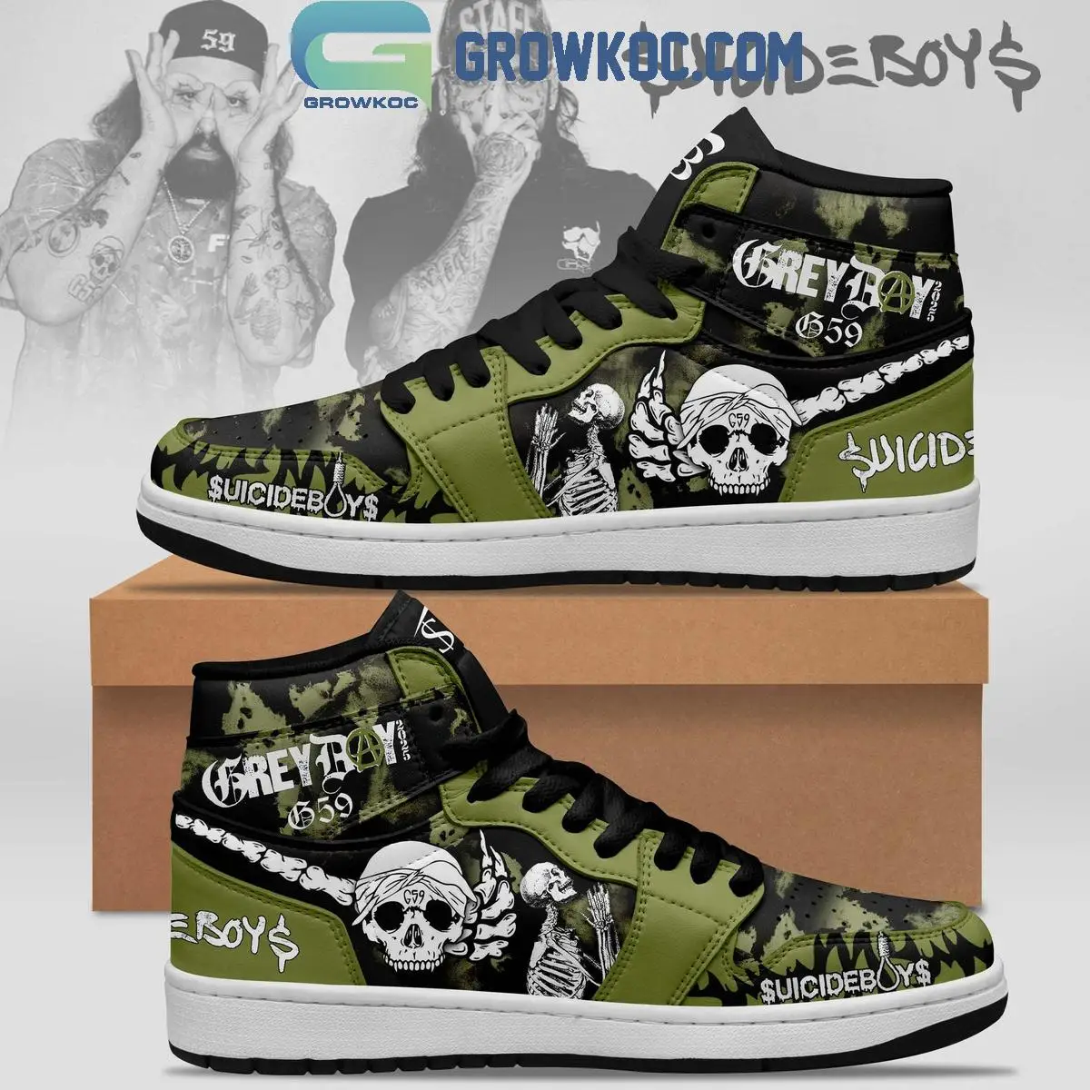Suicideboys Grey Day G59 Air Jordan 1 Shoes