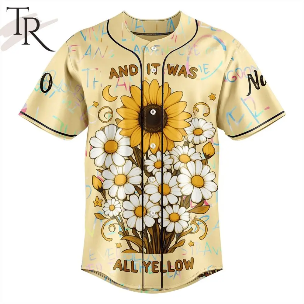 Sunflower & Daisies Baseball Jersey – Vibrant Floral Design For Stylish Comfort