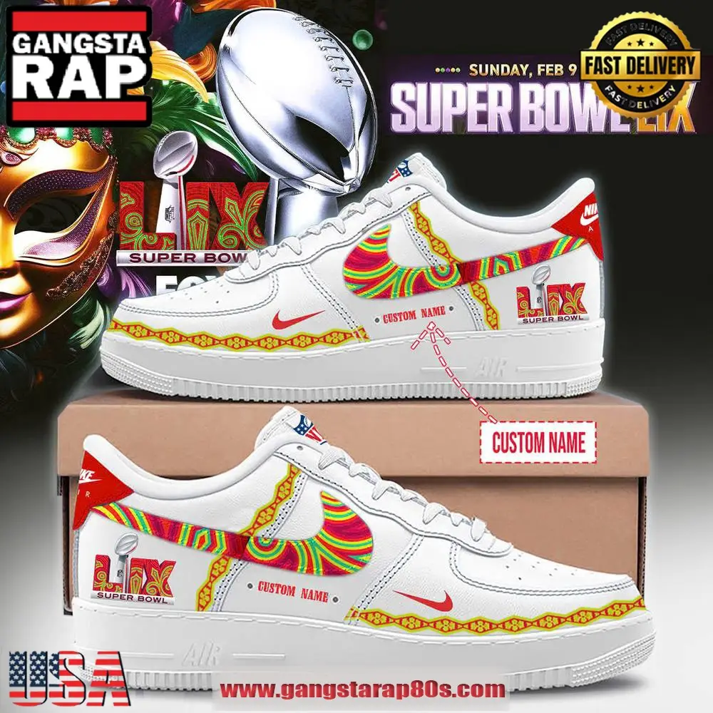 Super Bowl LIX Limited Edition White Air Force 1 Running Sneakers Shoes Super Bowl LIX Limited Edition White Air Force 1 Running Sneakers Shoes - Image 1