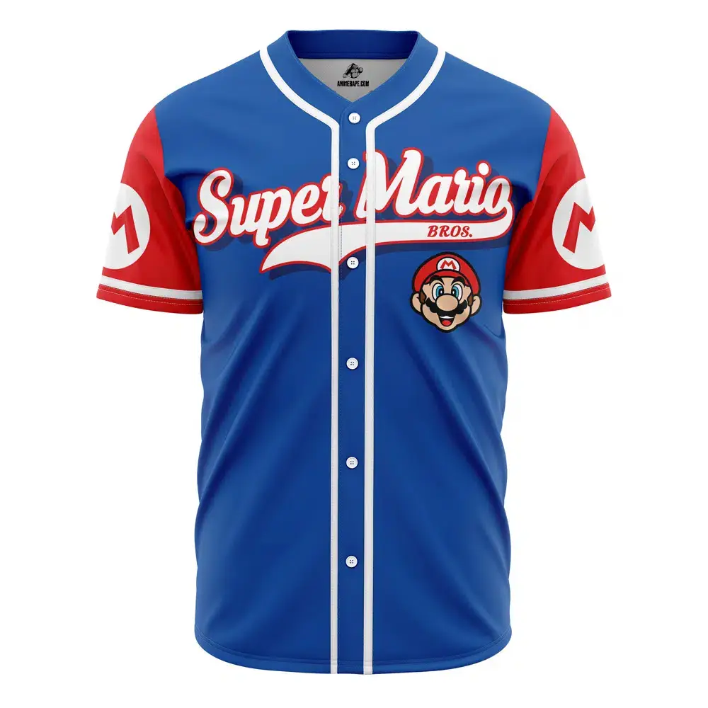 Super Mario Bros Baseball Jersey - Retro Gamer Fashion For Fans