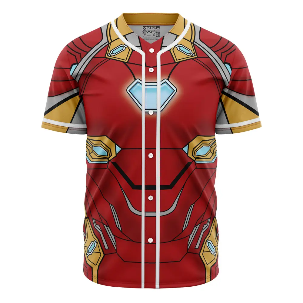 Superhero-Inspired Red Armor Baseball Jersey - Unleash Your Inner Hero! Superhero-Inspired Red Armor Baseball Jersey - Unleash Your Inner Hero! - Image 1