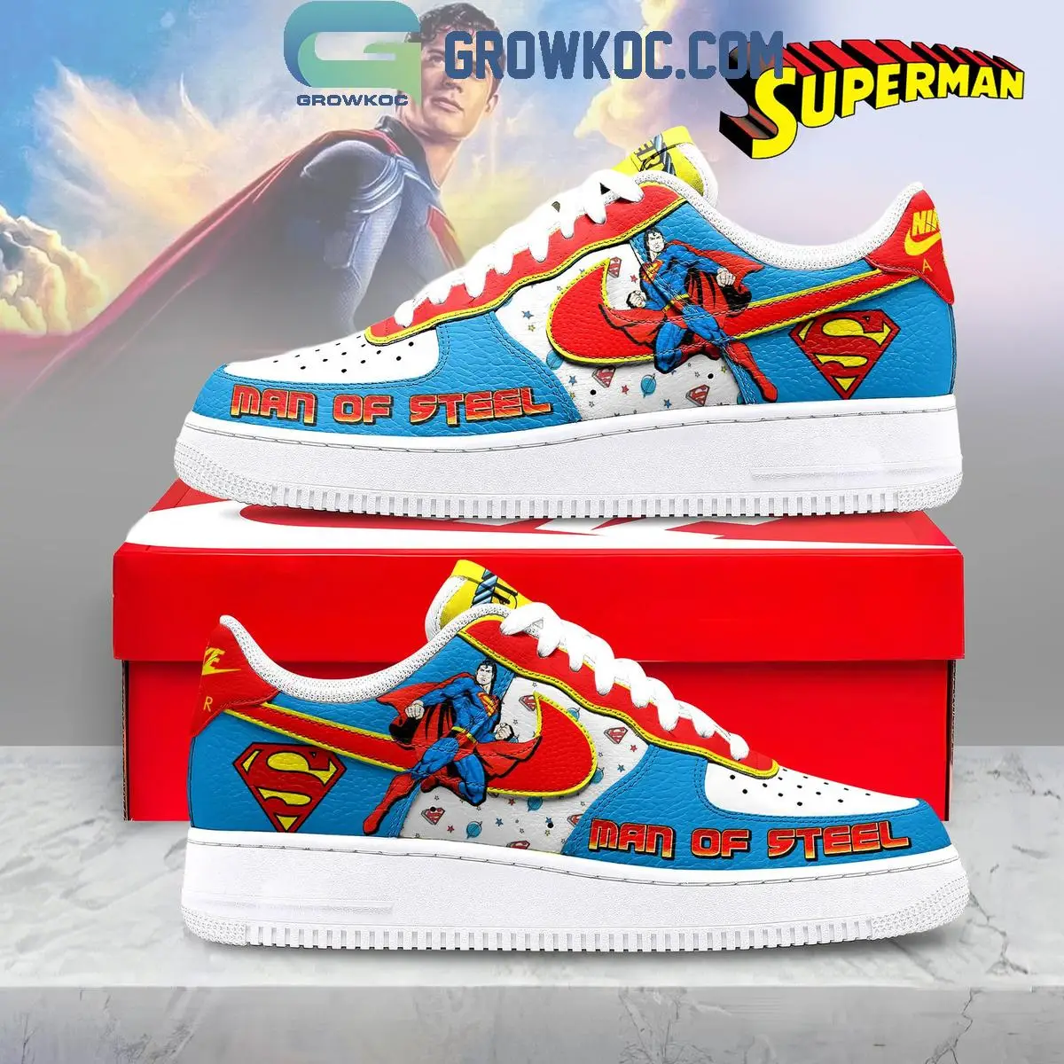 Superman Man Of Steel Air Force 1 Shoes Superman Man Of Steel Air Force 1 Shoes - Image 1