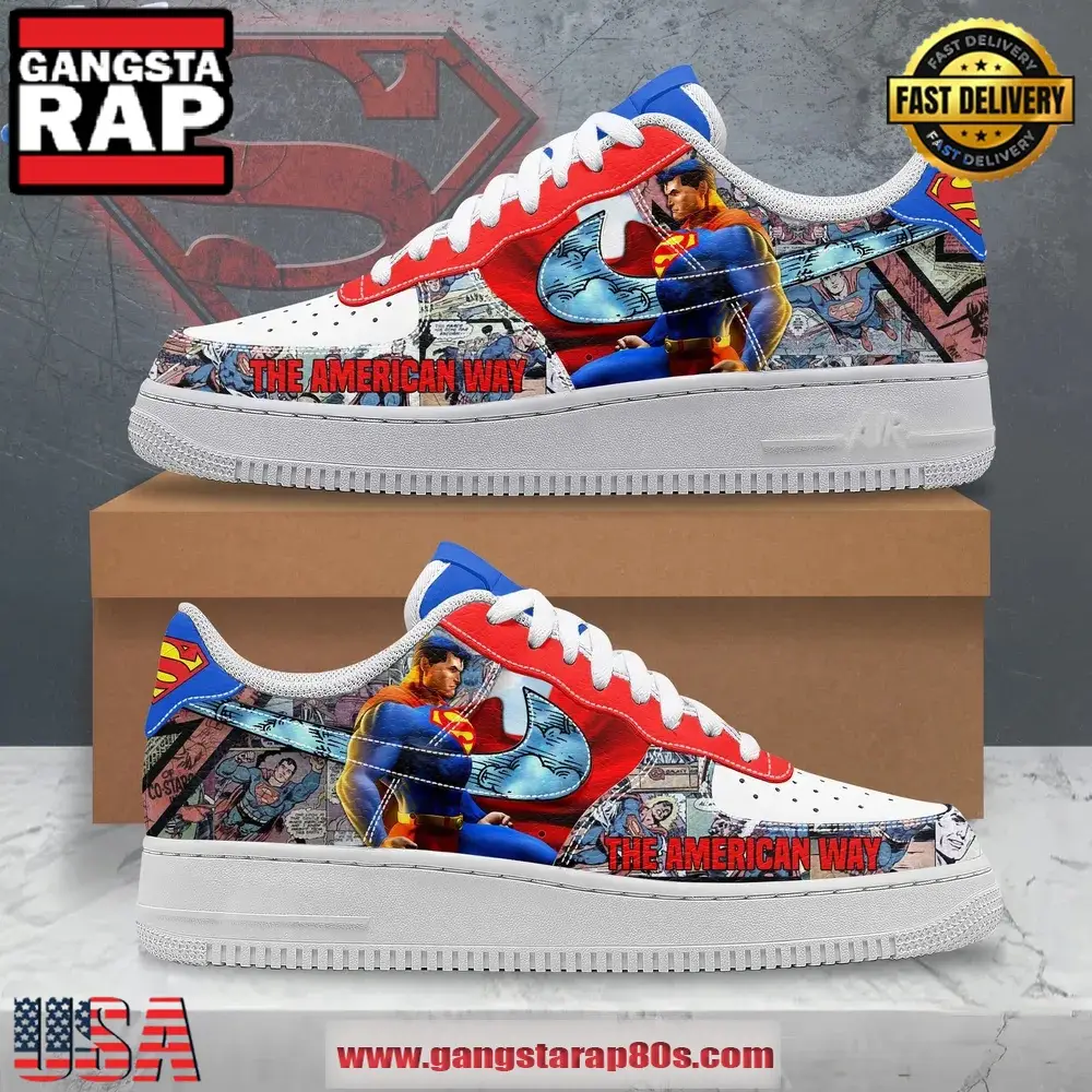 Superman The American Way Limited Edition Air Force 1 Running Sneakers Shoes