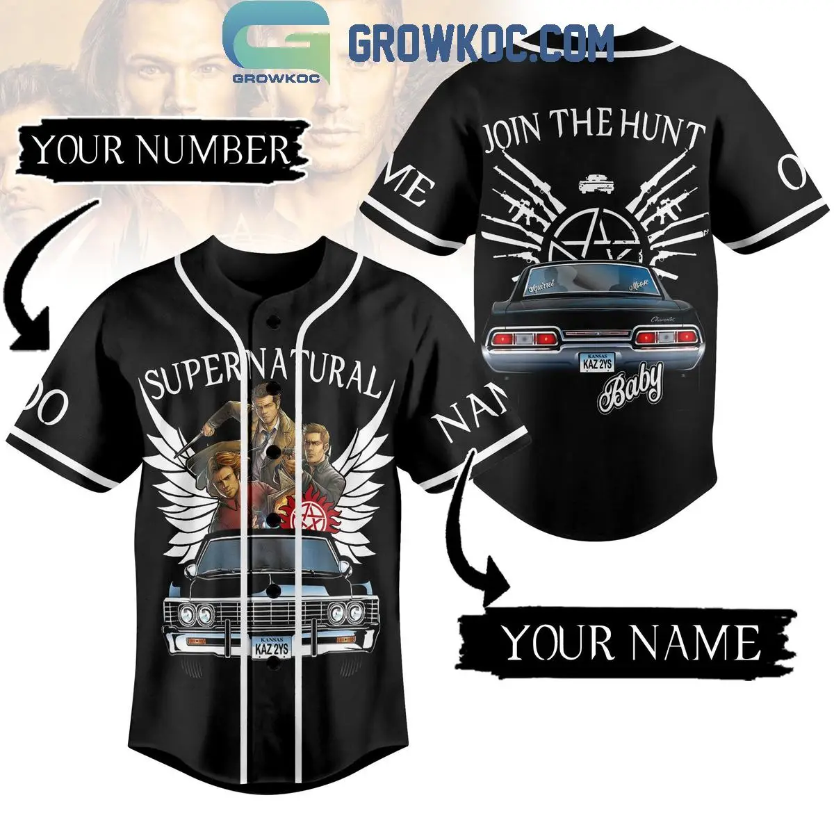 Supernatural Join The Hunt Baby Personalized Baseball Jersey