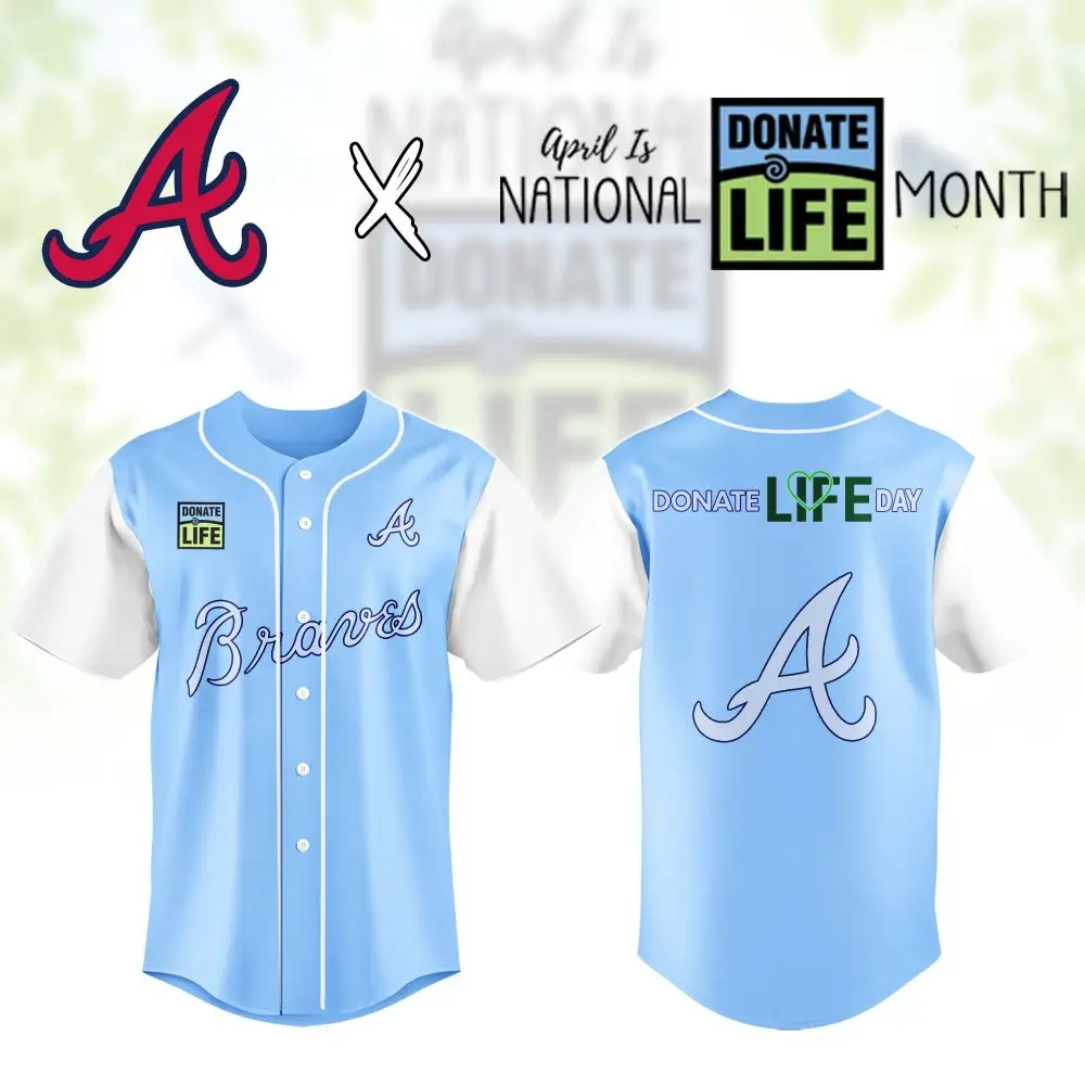 Support Donate Life Month With Limited Edition Braves Jersey - Stylish & Meaningful! Support Donate Life Month With Limited Edition Braves Jersey - Stylish & Meaningful! - Image 1