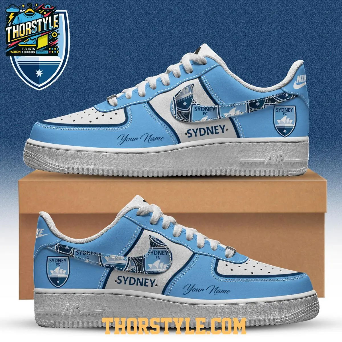 Sydney FC A-League 2025 Champions Personalized Air Force 1 Shoes