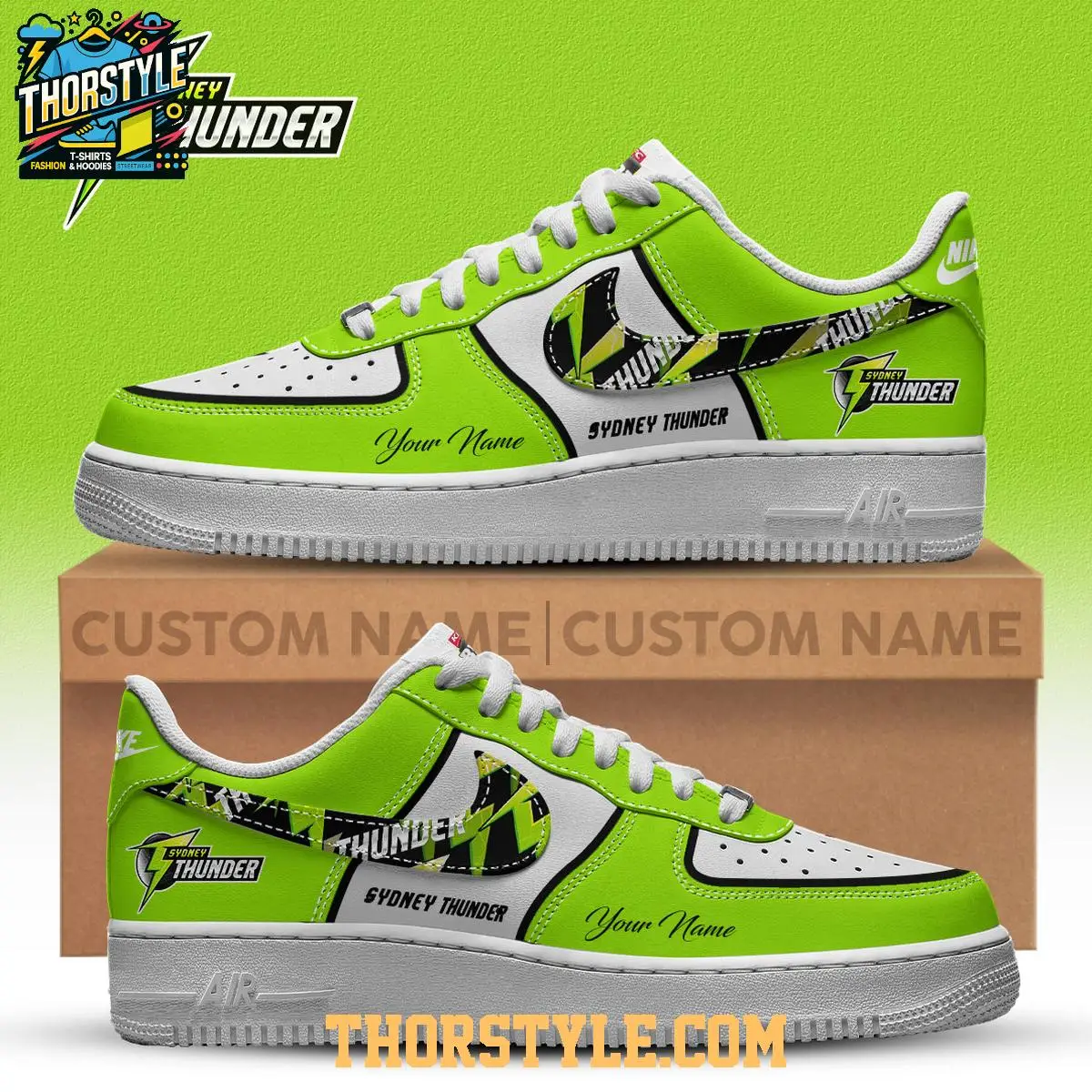 Sydney Thunder Big Bash League 2025 Personalized Air Force 1 Shoes