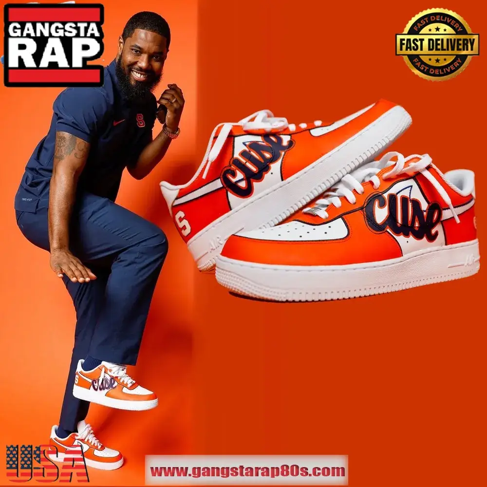 Syracuse Orange Coach Nick Williams Limited Edition Air Force 1 Running Sneakers Shoes