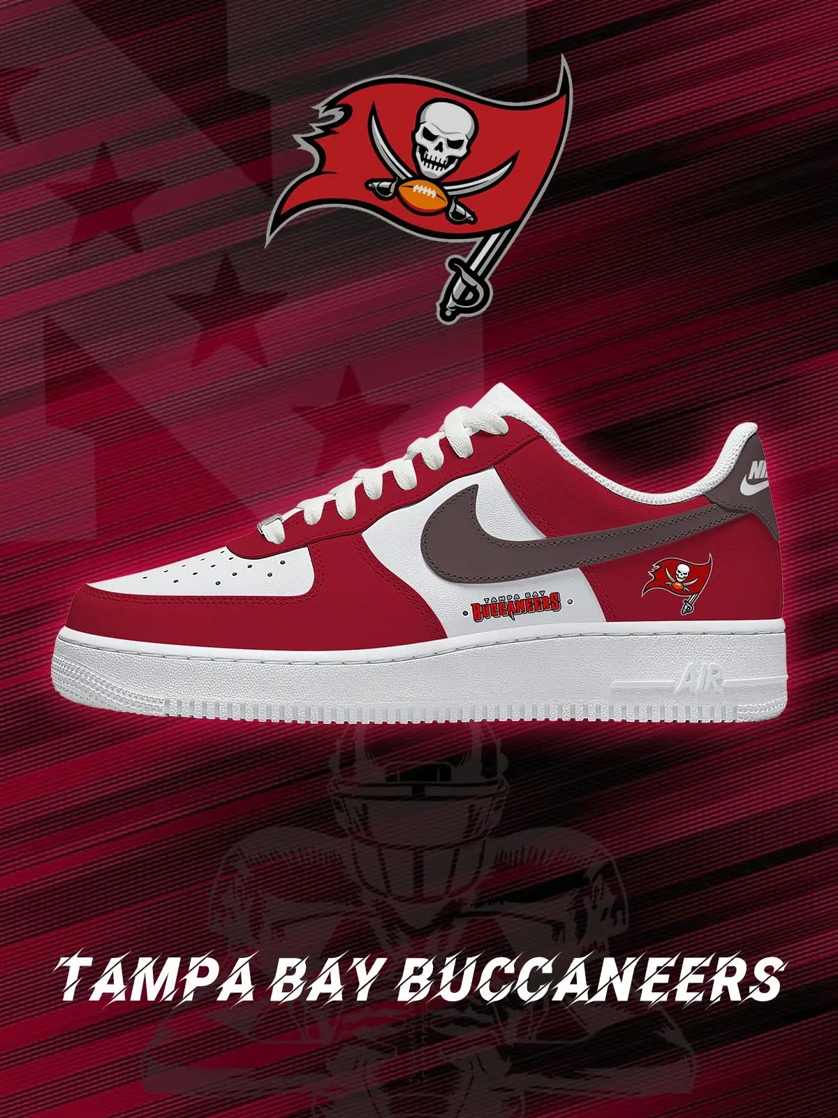 Tampa Bay Football Custom Air Force 1 Sneakers - NFL Fan Edition | MZ67