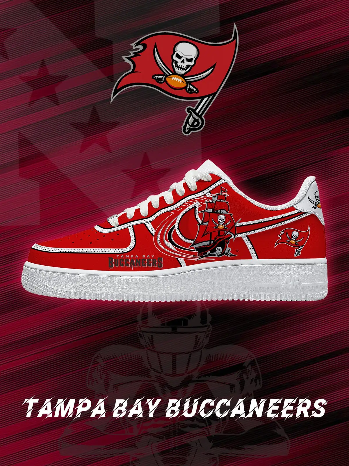 Tampa Bay Football V.2 Custom Air Force 1 Sneakers - NFL Fan Edition | XI19