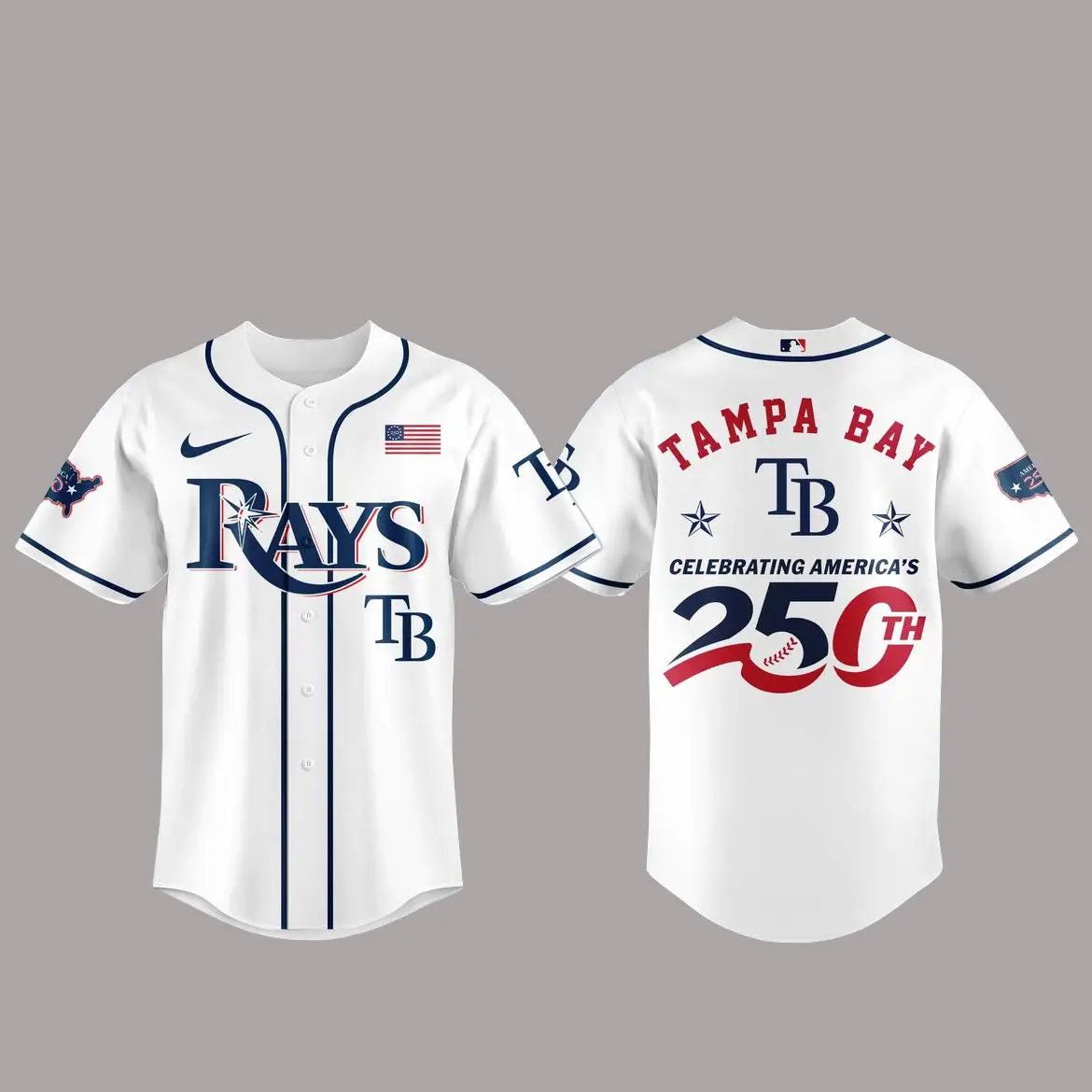Tampa Bay Rays America 250th Anniversary Of USA 2026 Baseball Jersey - Tazila