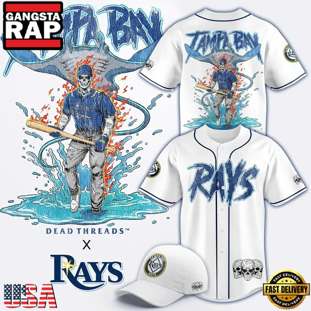 Tampa Bay Rays Dead Threads Night Limited Premium Edition Baseball Jersey Tampa Bay Rays Dead Threads Night Limited Premium Edition Baseball Jersey - Image 1