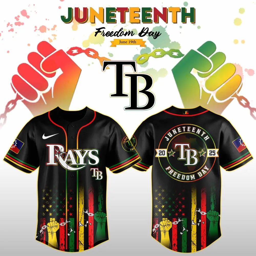 Tampa Bay Rays Mlb X Juneteenth Day Custom Baseball Jersey Edition Custom Baseball Jersey
