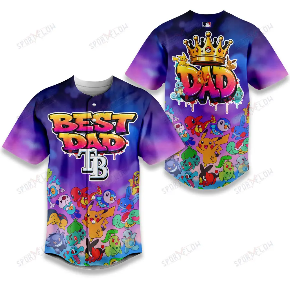 Tampa Bay Rays Pokã©Mon Crossover Father'S Day Baseball Jersey