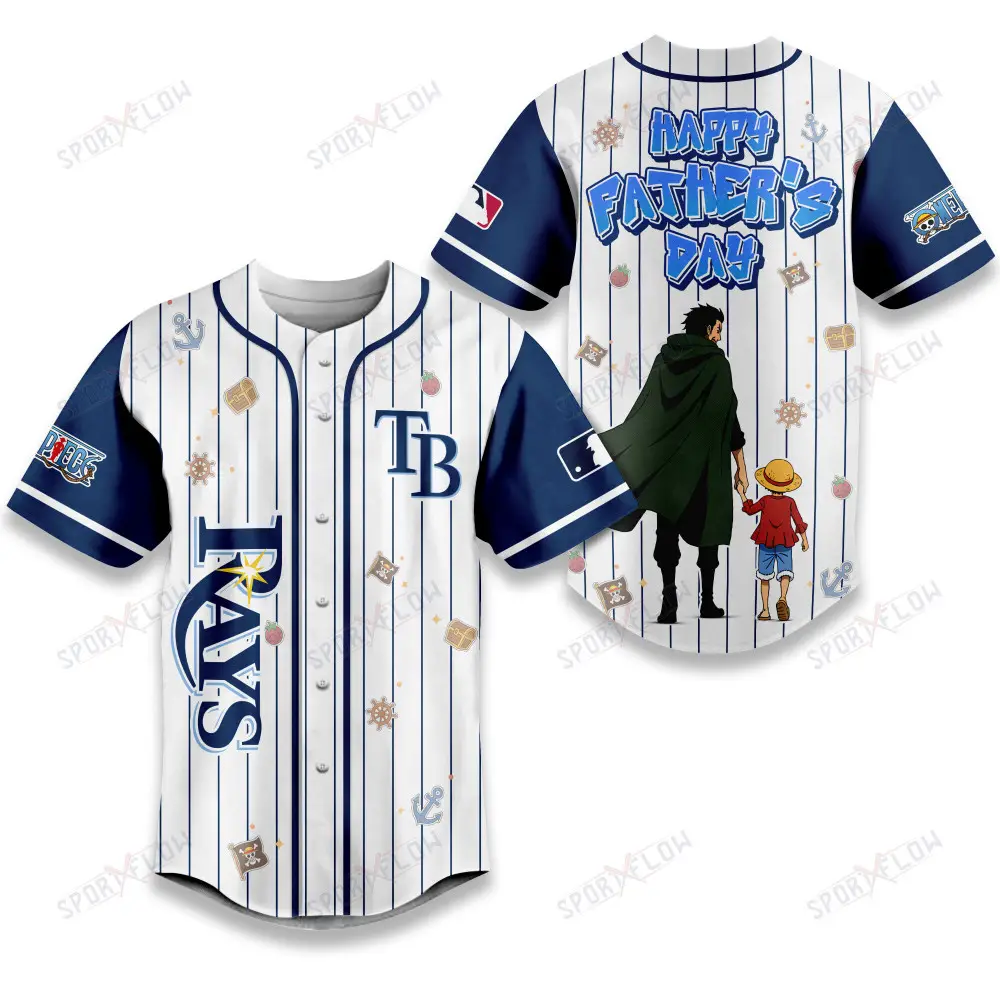 Tampa Bay Rays X One Piece Dragon & Luffy Dad Baseball Jersey