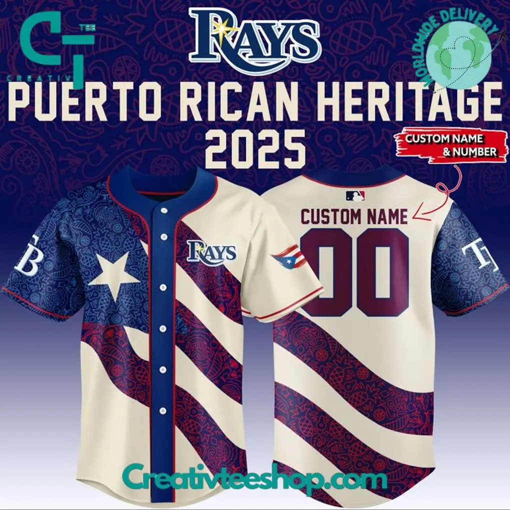 Tampa Bay Rays X Puerto Rican Heritage 2025 Personalized Baseball Jersey