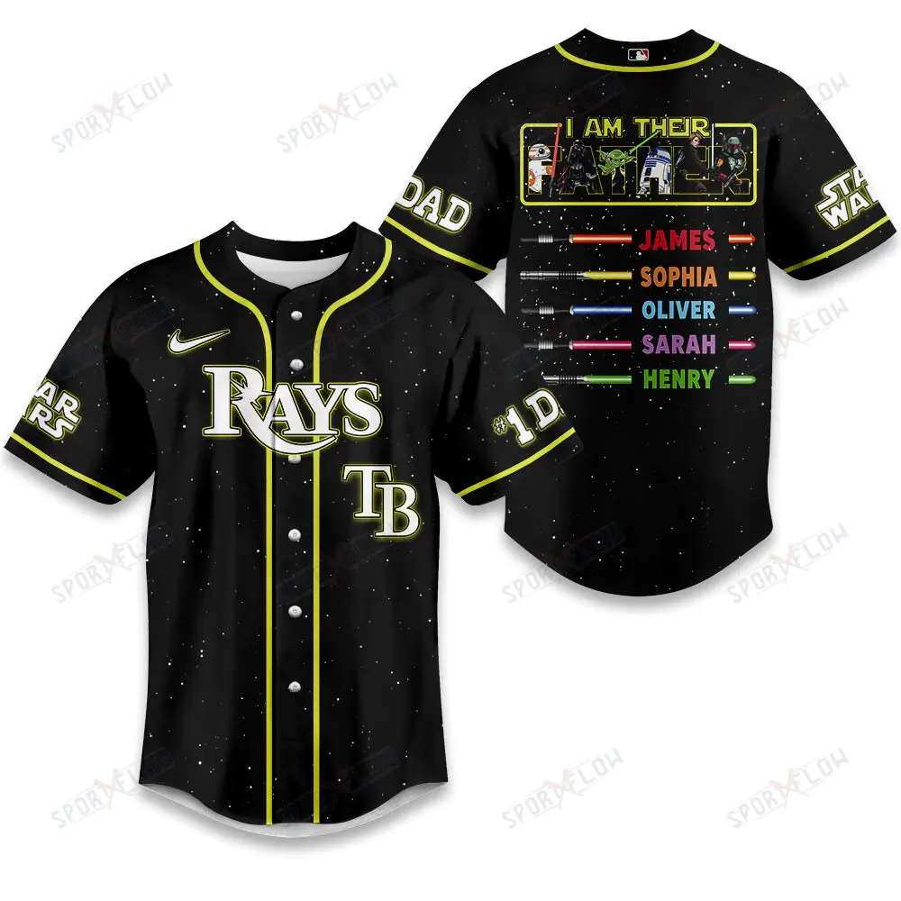 Tampa Bay Rays X Star Wars I Am Their Father Custom Name Baseball Jersey