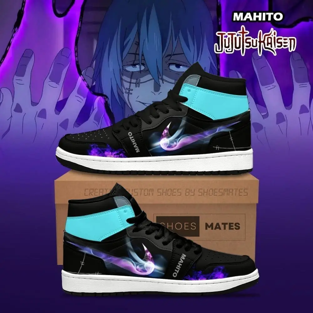 Tap into Darkness with Mahito Air Jordan 1 High Top Shoes