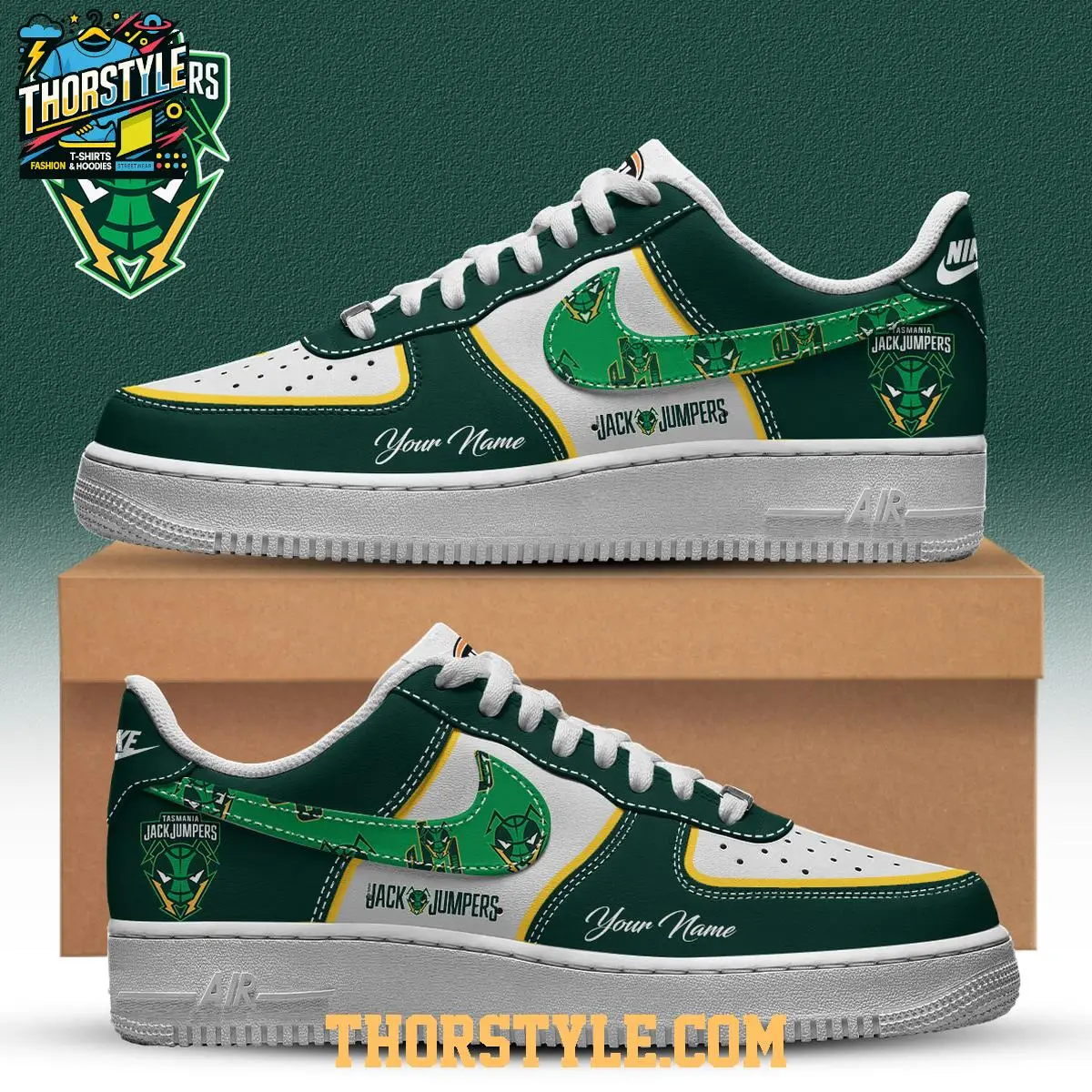 Tasmania JackJumpers 2025 Defend The Island Personalized Air Force 1 Shoes