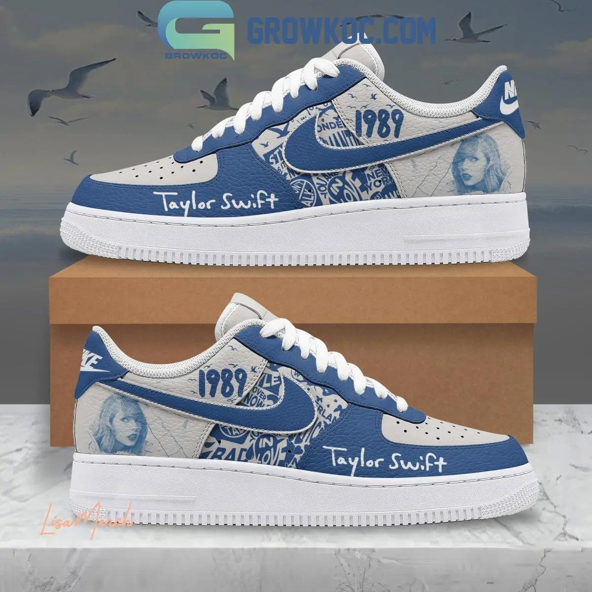 Taylor Swift 1989 In Blue Edition Air Force 1 Shoes Taylor Swift 1989 In Blue Edition Air Force 1 Shoes - Image 1