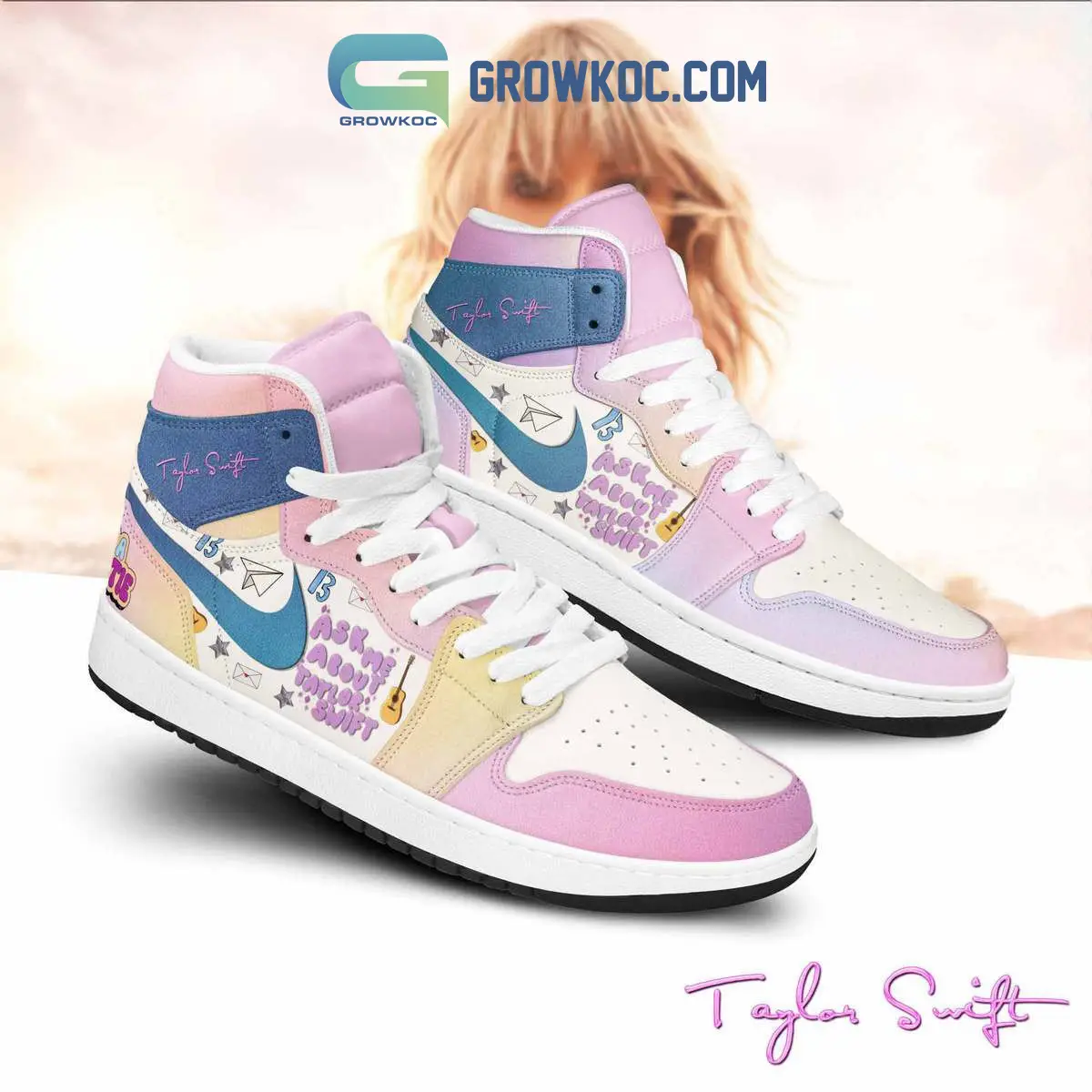 Taylor Swift Ask Me About Taylor Swift Air Jordan 1 Shoes White Version