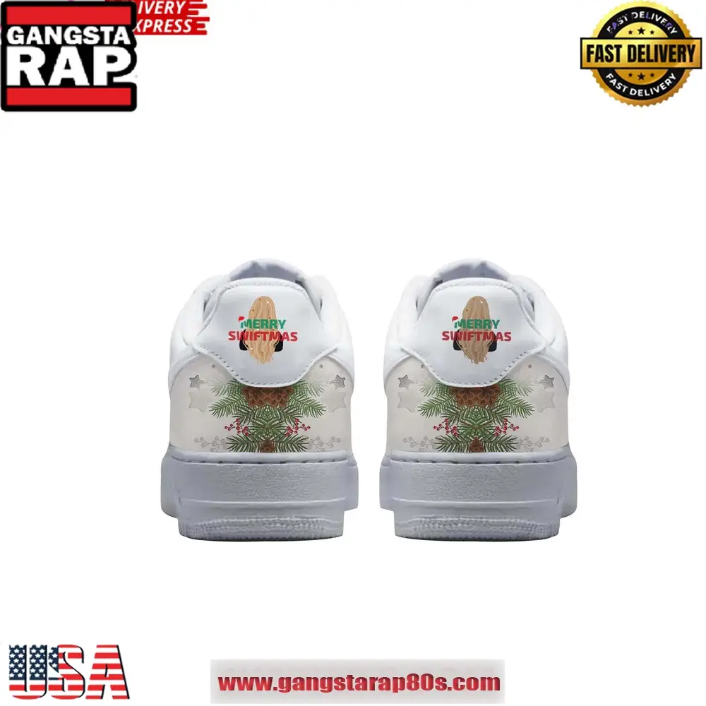Taylor Swift Have A Merry Swiftmas Air Force 1 Running Sneakers Shoes Taylor Swift Have A Merry Swiftmas Air Force 1 Running Sneakers Shoes - Image 1
