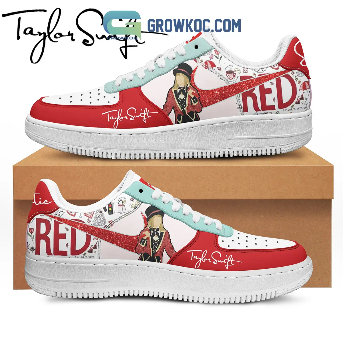 Taylor Swift Red Album Performance Air Force 1 Shoes
