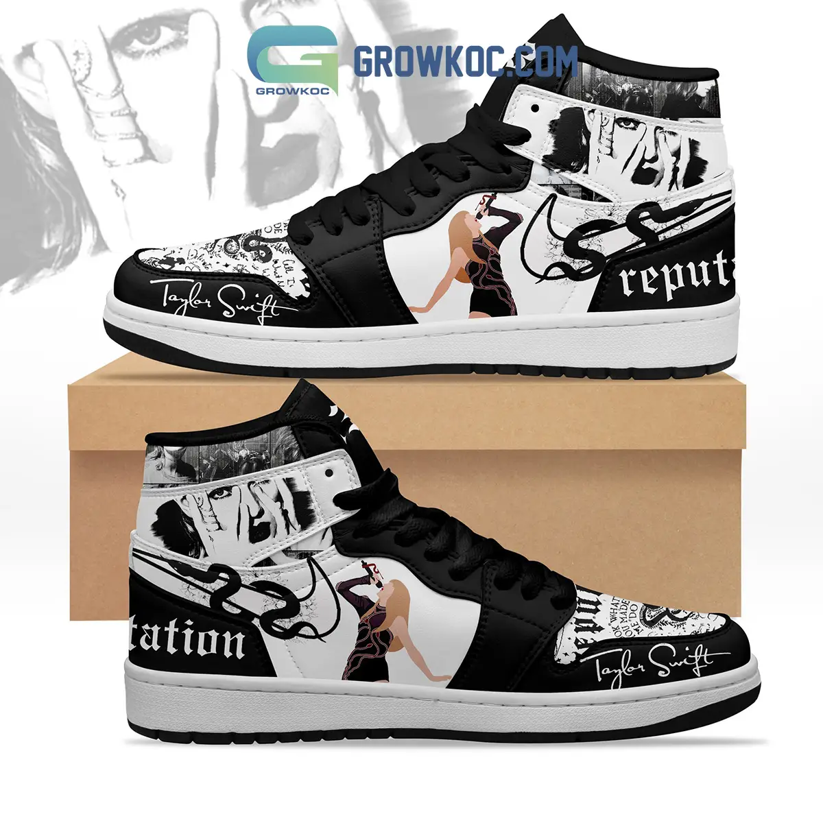 Taylor Swift Reputation Album Air Jordan 1 Shoes