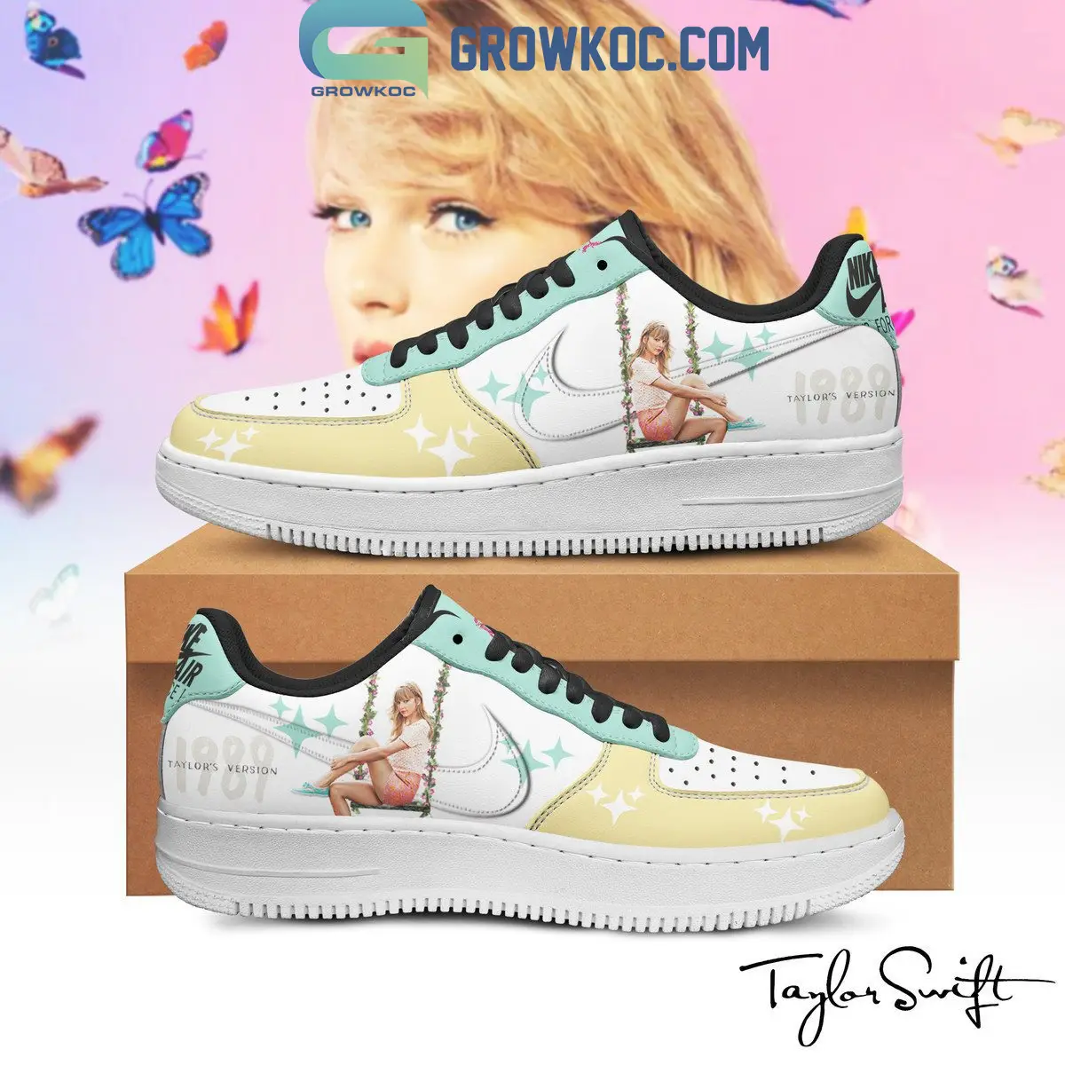Taylor Swift The Lovers Album Air Force 1 Shoes White