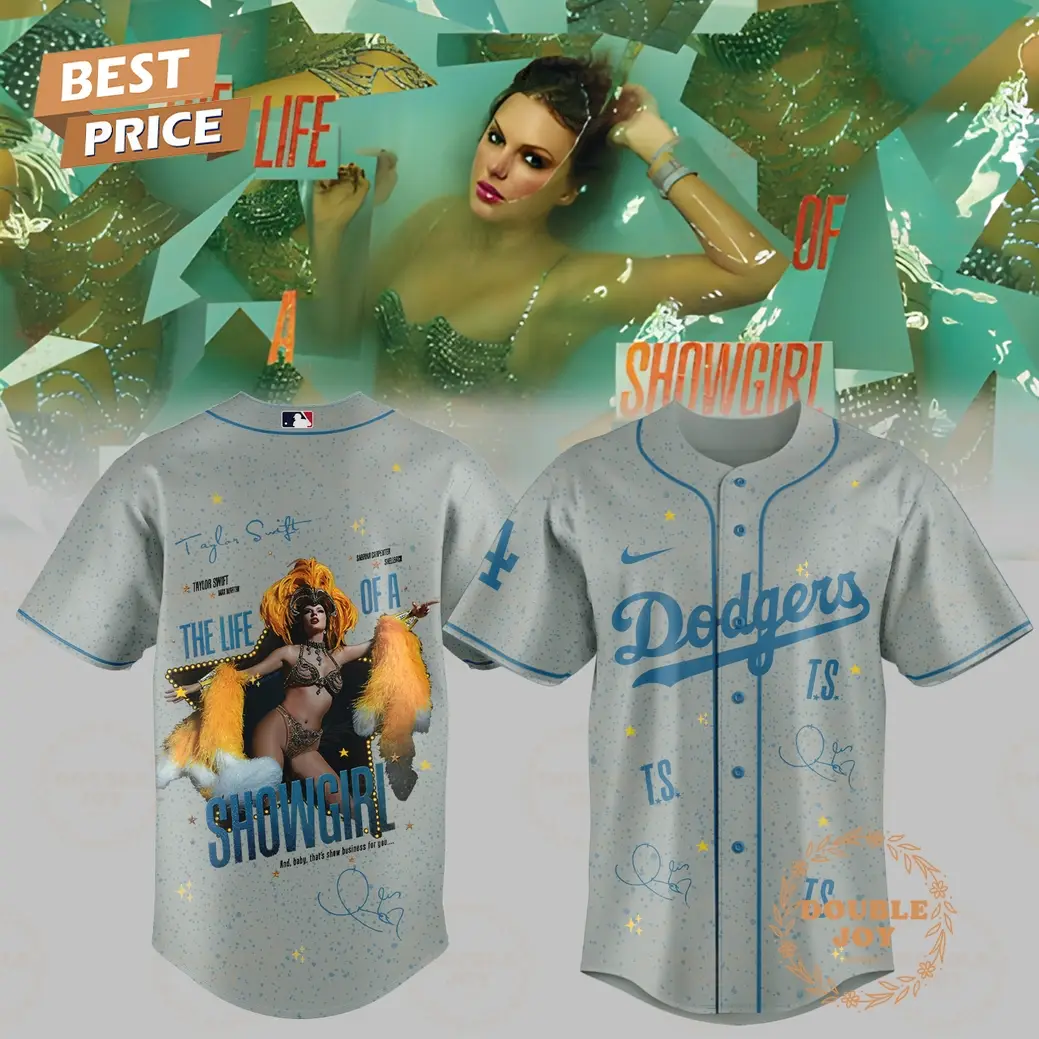 Taylor Swift x Los Angeles Dodgers Album "The Life Of A Showgirl" 2025 Baseball Jersey Taylor Swift x Los Angeles Dodgers Album "The Life Of A Showgirl" 2025 Baseball Jersey - Image 1