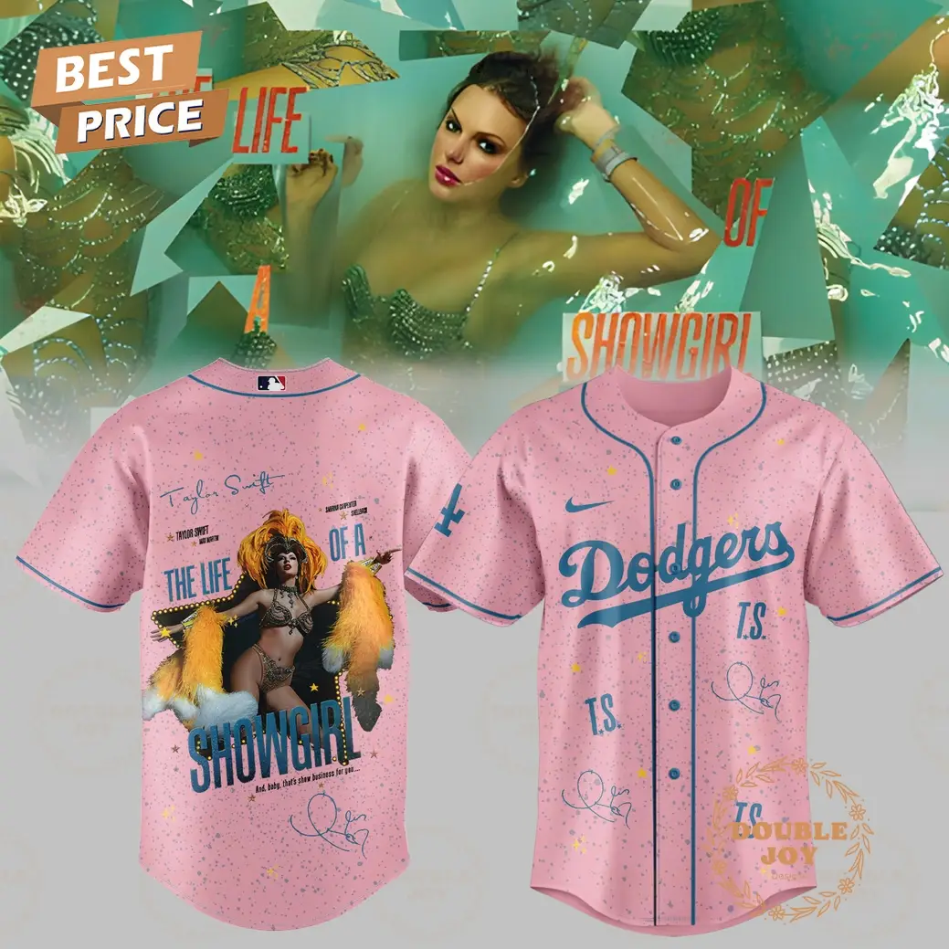 Taylor Swift x Los Angeles Dodgers New Album "The Life Of A Showgirl" 2025 Baseball Jersey Taylor Swift x Los Angeles Dodgers New Album "The Life Of A Showgirl" 2025 Baseball Jersey - Image 1