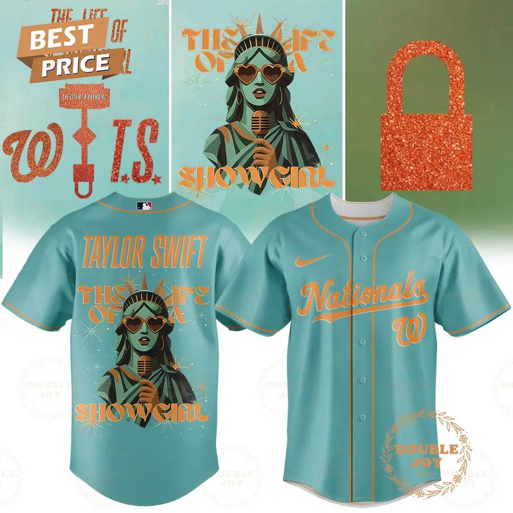 Taylor swift x Washington Nationals The Life Of A Showgirl Special Edition Baseball Jersey Taylor swift x Washington Nationals The Life Of A Showgirl Special Edition Baseball Jersey - Image 1